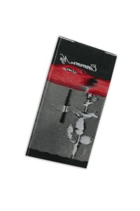 EB012 design clothing washing woven plaque wholesale armband trademark custom computer embroidery woven 唛 manufacturer back view